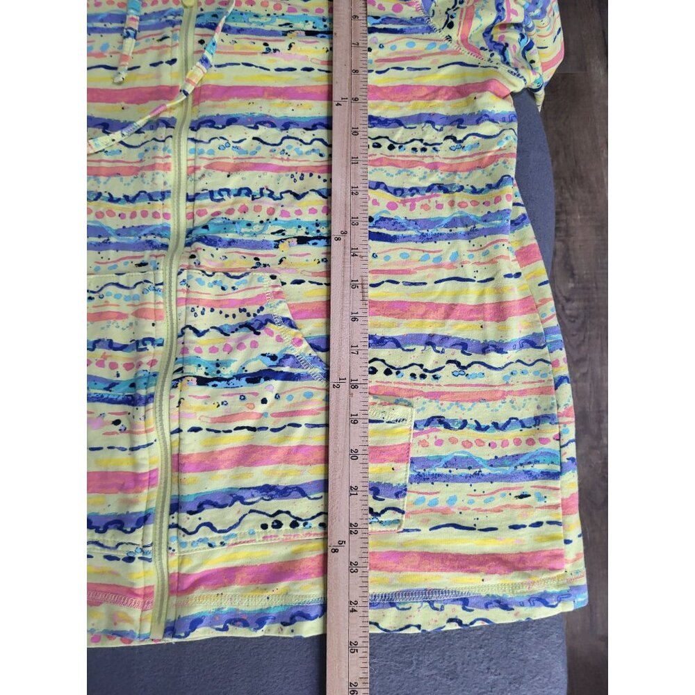 SUN BAY Petite Women's PXL Full Zip Hooded Jacket Colorful Neon Beach VTG - Picture 5 of 6